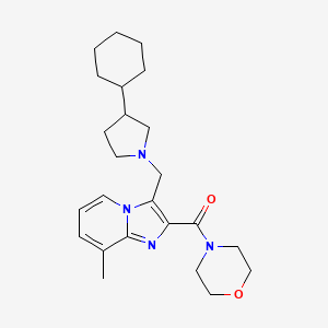 3-[(3-cyclohexyl-1-pyrrolidinyl)methyl]-8-methyl-2-(4-morpholinylcarbonyl)imidazo[1,2-a]pyridine