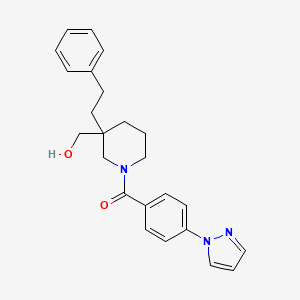 {3-(2-phenylethyl)-1-[4-(1H-pyrazol-1-yl)benzoyl]-3-piperidinyl}methanol