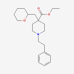 molecular formula C22H33NO3 B3797098 ethyl 1-(2-phenylethyl)-4-(tetrahydro-2H-pyran-2-ylmethyl)-4-piperidinecarboxylate 