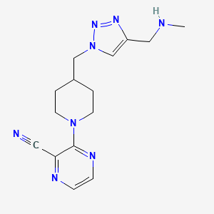 3-[4-({4-[(methylamino)methyl]-1H-1,2,3-triazol-1-yl}methyl)-1-piperidinyl]-2-pyrazinecarbonitrile trifluoroacetate