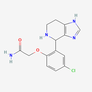 molecular formula C14H15ClN4O2 B3797162 2-[4-chloro-2-(4,5,6,7-tetrahydro-1H-imidazo[4,5-c]pyridin-4-yl)phenoxy]acetamide 