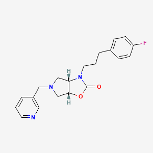 molecular formula C20H22FN3O2 B3797170 (3aS,6aR)-3-[3-(4-fluorophenyl)propyl]-5-(pyridin-3-ylmethyl)-3a,4,6,6a-tetrahydropyrrolo[3,4-d][1,3]oxazol-2-one 