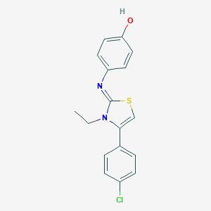 molecular formula C17H15ClN2OS B379719 4-[(4-(4-chlorophenyl)-3-ethyl-1,3-thiazol-2(3H)-ylidene)amino]phenol 