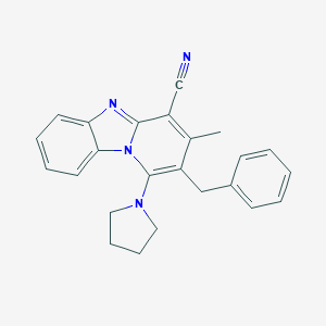 molecular formula C24H22N4 B379722 2-Benzyl-3-methyl-1-(1-pyrrolidinyl)pyrido[1,2-a]benzimidazole-4-carbonitrile CAS No. 305335-18-6