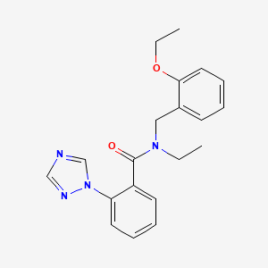 molecular formula C20H22N4O2 B3797221 N-(2-ethoxybenzyl)-N-ethyl-2-(1H-1,2,4-triazol-1-yl)benzamide 