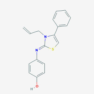 molecular formula C18H16N2OS B379723 (Z)-4-((3-allyl-4-phenylthiazol-2(3H)-ylidene)amino)phenol CAS No. 328106-79-2