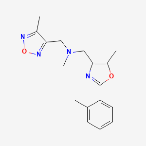 molecular formula C17H20N4O2 B3797237 N-methyl-1-[5-methyl-2-(2-methylphenyl)-1,3-oxazol-4-yl]-N-[(4-methyl-1,2,5-oxadiazol-3-yl)methyl]methanamine 