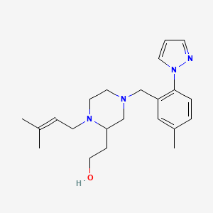 2-{1-(3-methyl-2-buten-1-yl)-4-[5-methyl-2-(1H-pyrazol-1-yl)benzyl]-2-piperazinyl}ethanol