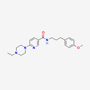 molecular formula C22H30N4O2 B3797251 6-(4-ethyl-1-piperazinyl)-N-[3-(4-methoxyphenyl)propyl]nicotinamide 