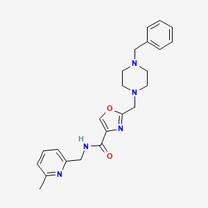 2-[(4-benzylpiperazin-1-yl)methyl]-N-[(6-methylpyridin-2-yl)methyl]-1,3-oxazole-4-carboxamide