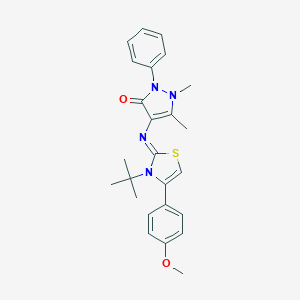 4-[3-tert-Butyl-4-(4-methoxy-phenyl)-3H-thiazol-(2Z)-ylideneamino]-1,5-dimethyl-2-phenyl-1,2-dihydro-p yrazol-3-one