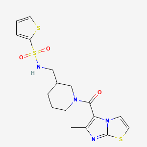 N-[[1-(6-methylimidazo[2,1-b][1,3]thiazole-5-carbonyl)piperidin-3-yl]methyl]thiophene-2-sulfonamide