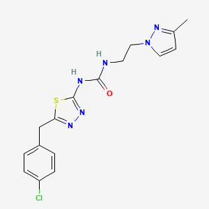 molecular formula C16H17ClN6OS B3797294 N-[5-(4-chlorobenzyl)-1,3,4-thiadiazol-2-yl]-N'-[2-(3-methyl-1H-pyrazol-1-yl)ethyl]urea 