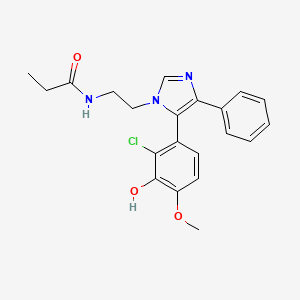 N-{2-[5-(2-chloro-3-hydroxy-4-methoxyphenyl)-4-phenyl-1H-imidazol-1-yl]ethyl}propanamide