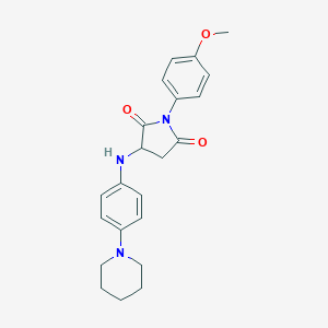 molecular formula C22H25N3O3 B379730 1-(4-Methoxyphenyl)-3-((4-(piperidin-1-yl)phenyl)amino)pyrrolidine-2,5-dione CAS No. 309924-01-4