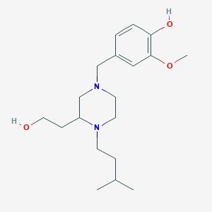 molecular formula C19H32N2O3 B3797301 4-{[3-(2-hydroxyethyl)-4-(3-methylbutyl)-1-piperazinyl]methyl}-2-methoxyphenol 