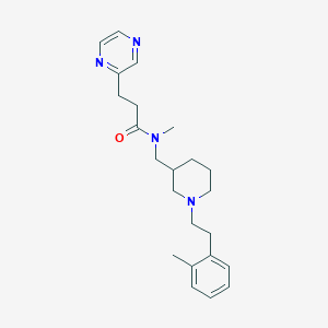 molecular formula C23H32N4O B3797302 N-methyl-N-({1-[2-(2-methylphenyl)ethyl]-3-piperidinyl}methyl)-3-(2-pyrazinyl)propanamide 