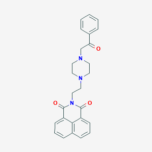 molecular formula C26H25N3O3 B379731 2-(2-(4-(2-oxo-2-phenylethyl)piperazin-1-yl)ethyl)-1H-benzo[de]isoquinoline-1,3(2H)-dione CAS No. 324774-24-5