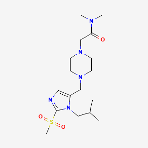 N,N-dimethyl-2-[4-[[3-(2-methylpropyl)-2-methylsulfonylimidazol-4-yl]methyl]piperazin-1-yl]acetamide