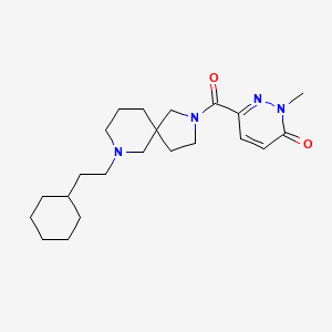 molecular formula C22H34N4O2 B3797353 6-{[7-(2-cyclohexylethyl)-2,7-diazaspiro[4.5]dec-2-yl]carbonyl}-2-methyl-3(2H)-pyridazinone 