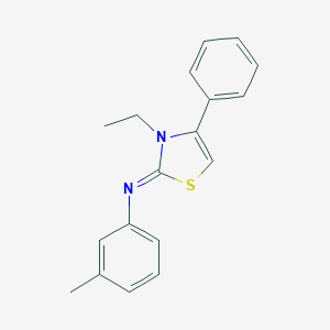 molecular formula C18H18N2S B379736 N-(3-ethyl-4-phenyl-1,3-thiazol-2(3H)-ylidene)-N-(3-methylphenyl)amine 