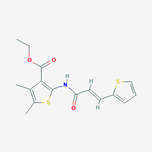 molecular formula C16H17NO3S2 B379738 Ethyl 4,5-dimethyl-2-{[3-(2-thienyl)acryloyl]amino}-3-thiophenecarboxylate 