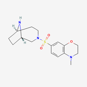 molecular formula C16H23N3O3S B3797388 7-[(1S*,6R*)-3,9-diazabicyclo[4.2.1]non-3-ylsulfonyl]-4-methyl-3,4-dihydro-2H-1,4-benzoxazine 