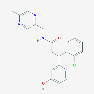 3-(2-chlorophenyl)-3-(3-hydroxyphenyl)-N-[(5-methyl-2-pyrazinyl)methyl]propanamide