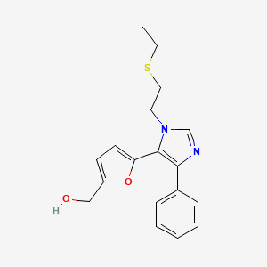 molecular formula C18H20N2O2S B3797419 (5-{1-[2-(ethylthio)ethyl]-4-phenyl-1H-imidazol-5-yl}-2-furyl)methanol 