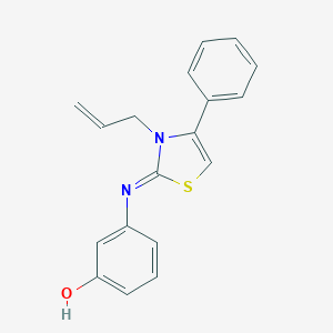 molecular formula C18H16N2OS B379742 3-[(3-allyl-4-phenyl-1,3-thiazol-2(3H)-ylidene)amino]phenol 