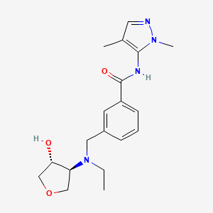 N-(2,4-dimethylpyrazol-3-yl)-3-[[ethyl-[(3S,4R)-4-hydroxyoxolan-3-yl]amino]methyl]benzamide