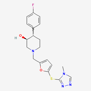 molecular formula C19H21FN4O2S B3797438 (3S,4S)-4-(4-fluorophenyl)-1-[[5-[(4-methyl-1,2,4-triazol-3-yl)sulfanyl]furan-2-yl]methyl]piperidin-3-ol 