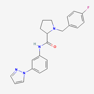 1-(4-fluorobenzyl)-N-[3-(1H-pyrazol-1-yl)phenyl]prolinamide