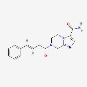 7-[(3E)-4-phenylbut-3-enoyl]-5,6,7,8-tetrahydroimidazo[1,2-a]pyrazine-3-carboxamide