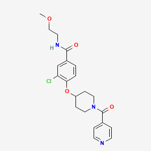 3-chloro-N-(2-methoxyethyl)-4-[1-(pyridine-4-carbonyl)piperidin-4-yl]oxybenzamide