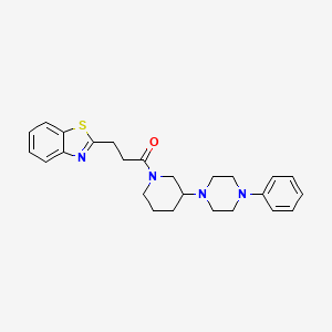 molecular formula C25H30N4OS B3797482 2-{3-oxo-3-[3-(4-phenyl-1-piperazinyl)-1-piperidinyl]propyl}-1,3-benzothiazole 