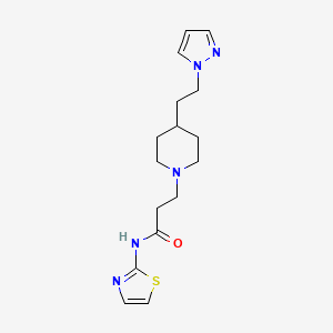 3-{4-[2-(1H-pyrazol-1-yl)ethyl]piperidin-1-yl}-N-1,3-thiazol-2-ylpropanamide