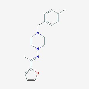 molecular formula C18H23N3O B379750 N-[1-(2-furyl)ethylidene]-N-[4-(4-methylbenzyl)-1-piperazinyl]amine 