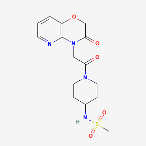 molecular formula C15H20N4O5S B3797513 N-[1-[2-(3-oxopyrido[3,2-b][1,4]oxazin-4-yl)acetyl]piperidin-4-yl]methanesulfonamide 