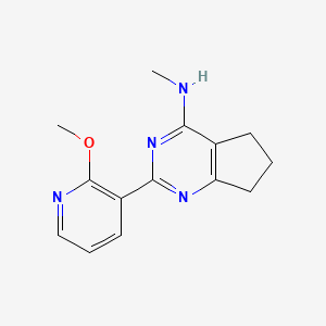 molecular formula C14H16N4O B3797516 2-(2-methoxypyridin-3-yl)-N-methyl-6,7-dihydro-5H-cyclopenta[d]pyrimidin-4-amine 