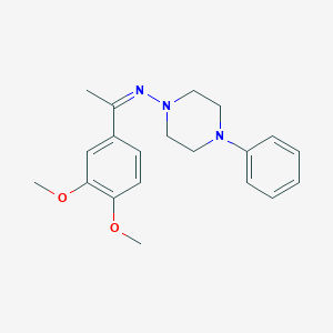 molecular formula C20H25N3O2 B379753 N-[(1Z)-1-(3,4-dimethoxyphenyl)ethylidene]-4-phenylpiperazin-1-amine CAS No. 307347-79-1