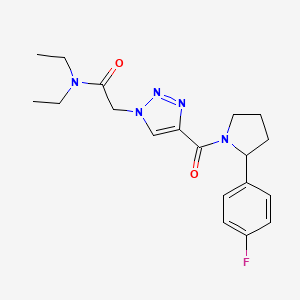 molecular formula C19H24FN5O2 B3797545 N,N-diethyl-2-(4-{[2-(4-fluorophenyl)-1-pyrrolidinyl]carbonyl}-1H-1,2,3-triazol-1-yl)acetamide 