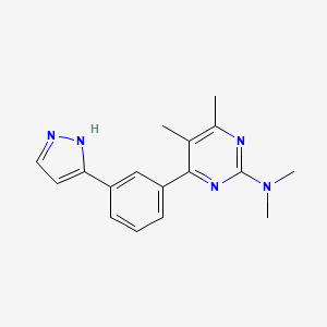 molecular formula C17H19N5 B3797546 N,N,4,5-tetramethyl-6-[3-(1H-pyrazol-3-yl)phenyl]-2-pyrimidinamine trifluoroacetate 