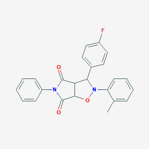 molecular formula C24H19FN2O3 B379755 3-(4-fluorophenyl)-2-(2-methylphenyl)-5-phenyldihydro-2H-pyrrolo[3,4-d]isoxazole-4,6(3H,5H)-dione CAS No. 309924-05-8