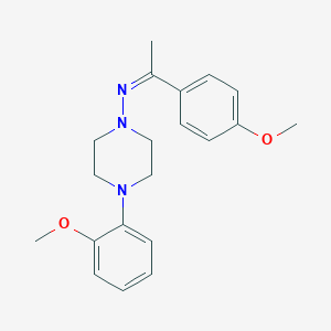 molecular formula C20H25N3O2 B379756 [1-(4-Methoxy-phenyl)-ethylidene]-[4-(2-methoxy-phenyl)-piperazin-1-yl]-amine 