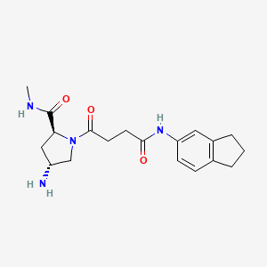 (4R)-4-amino-1-[4-(2,3-dihydro-1H-inden-5-ylamino)-4-oxobutanoyl]-N-methyl-L-prolinamide