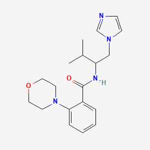 molecular formula C19H26N4O2 B3797583 N-[1-(1H-imidazol-1-ylmethyl)-2-methylpropyl]-2-morpholin-4-ylbenzamide 