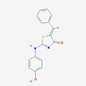 molecular formula C16H12N2O2S B379759 5-Benzylidene-2-[(4-hydroxyphenyl)imino]-1,3-thiazolidin-4-one CAS No. 24045-16-7