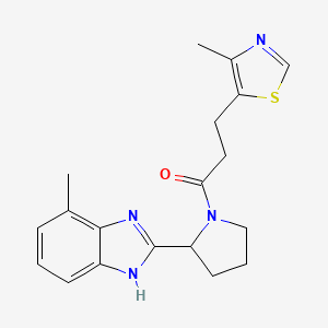 4-methyl-2-{1-[3-(4-methyl-1,3-thiazol-5-yl)propanoyl]pyrrolidin-2-yl}-1H-benzimidazole