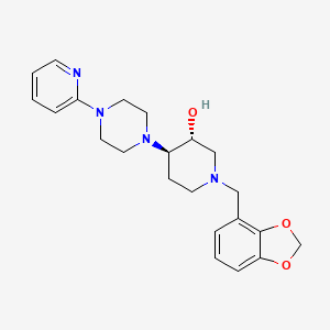 molecular formula C22H28N4O3 B3797615 (3R,4R)-1-(1,3-benzodioxol-4-ylmethyl)-4-(4-pyridin-2-ylpiperazin-1-yl)piperidin-3-ol 